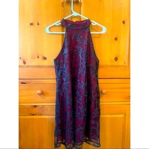 Black & Burgundy Sequin Dress